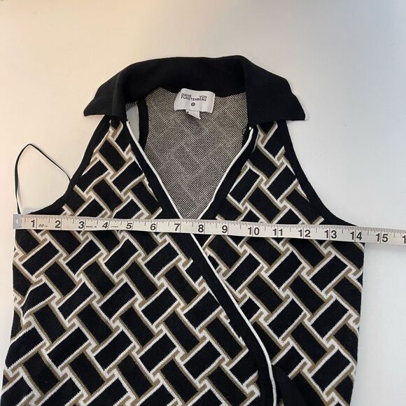 Diane Von Furstenberg X Target Collab Collared Sleeveless Geometric Midi Wrap Dr - Picture 8 of 8